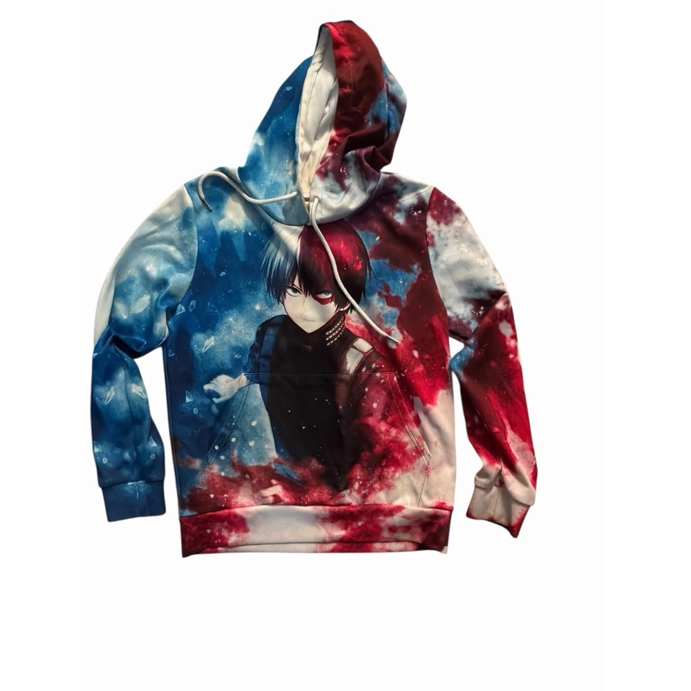 Tye Dye Red Blue White Shoto Todoroki My‎ Hero Academia Sweatshirt Youth X Large